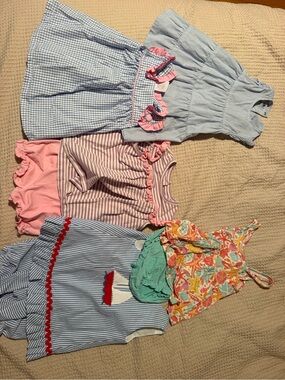 Girls Multicolor & Pink Summer Dress Set - Cute Ruffle Styles
